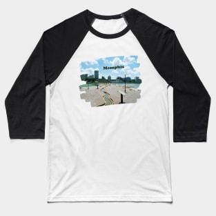 Memphis Tennessee skyline blue clouded sky USA city break Baseball T-Shirt